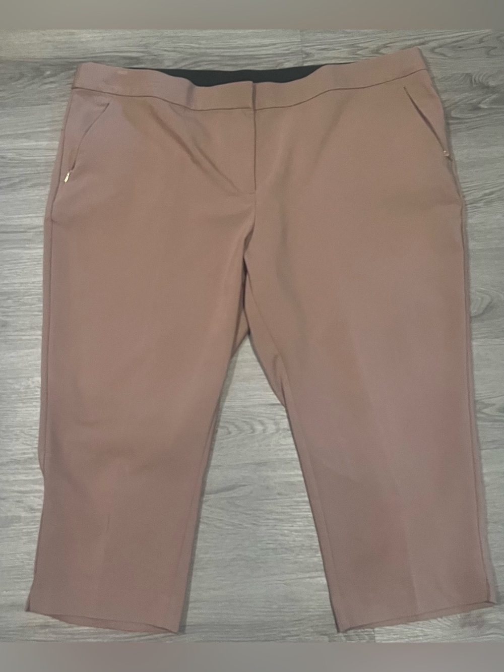 EVRI Women’s Tan Blush High Rise  Cropped Dress Pants 22W